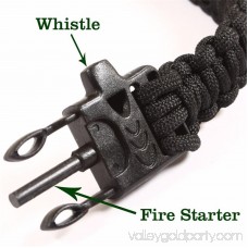 Paracord Survival Bracelet Compass/Flint/Fire Starter/Whistle Camping Gear/Kit (Orange)